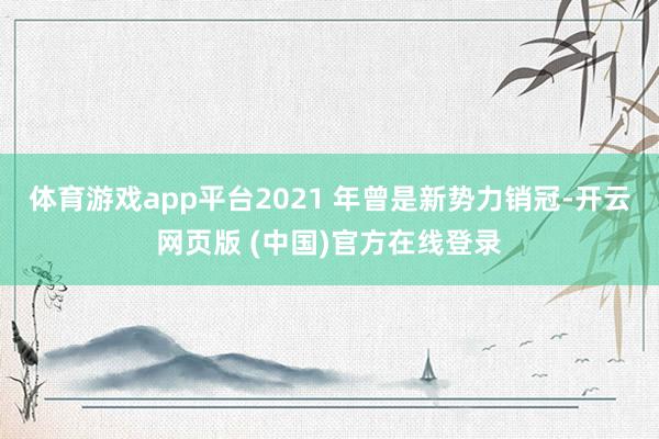 体育游戏app平台2021 年曾是新势力销冠-开云网页版 (中国)官方在线登录