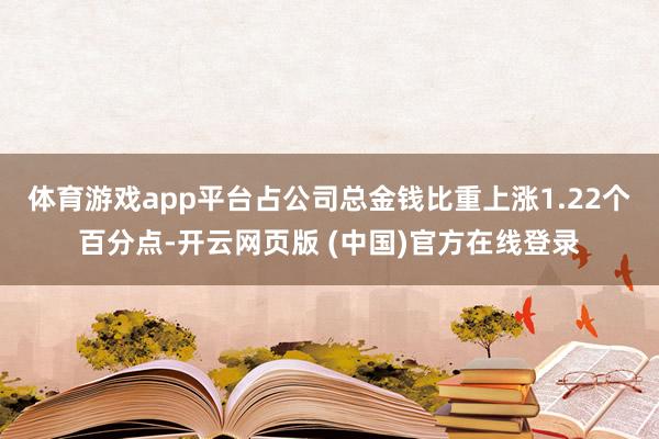 体育游戏app平台占公司总金钱比重上涨1.22个百分点-开云网页版 (中国)官方在线登录